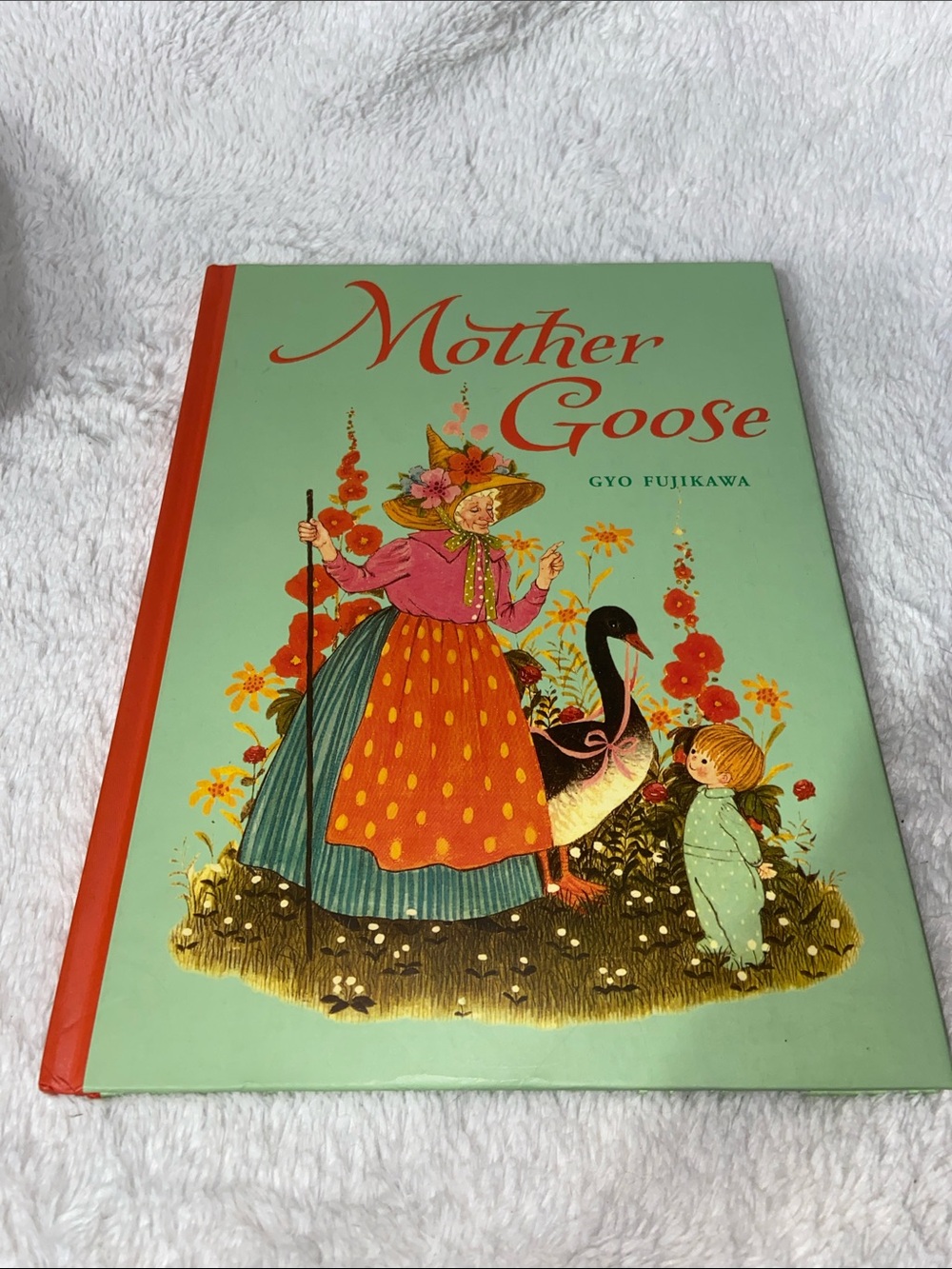 Mother Goose Hardcover Picture Book - Mint Green & Red Cover